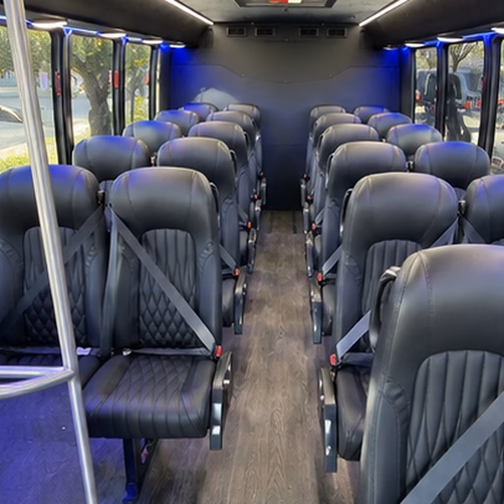 lake forest 28 passenger minibus inside