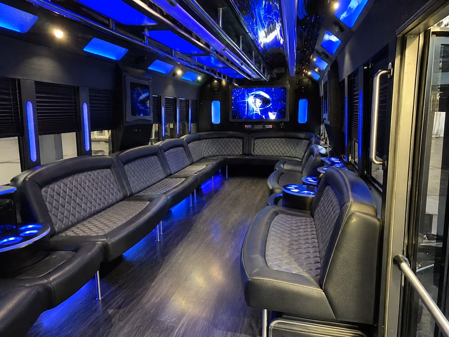 lake forest 28 passenger party bus interior