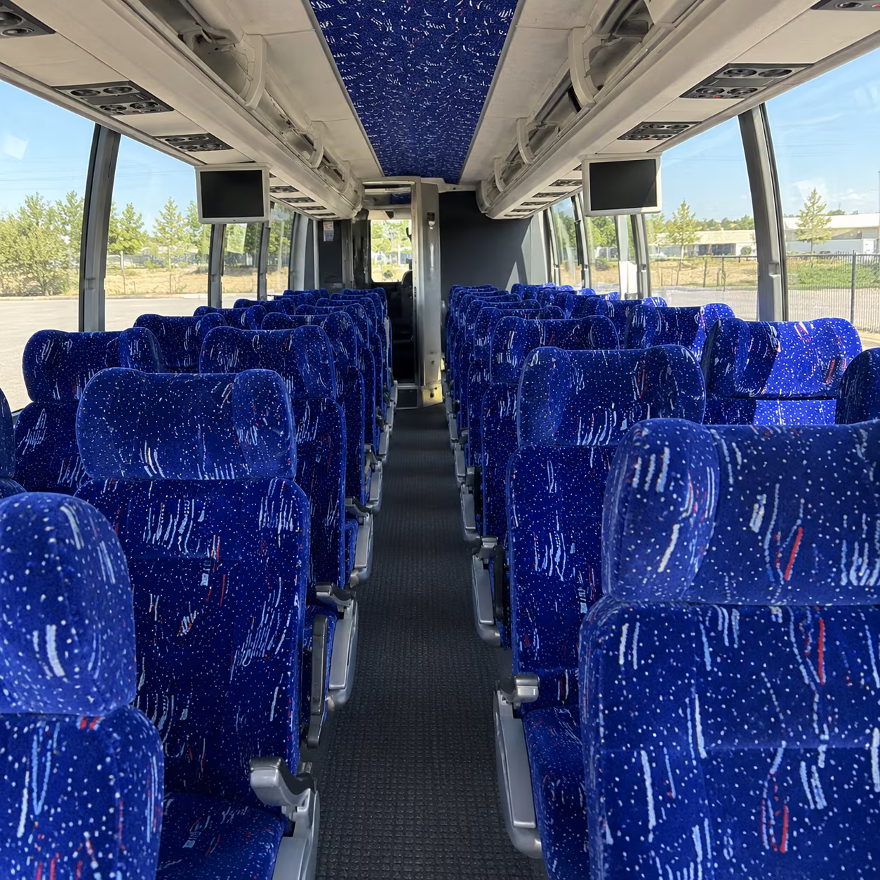 lake forest 56 passenger charter bus inside
