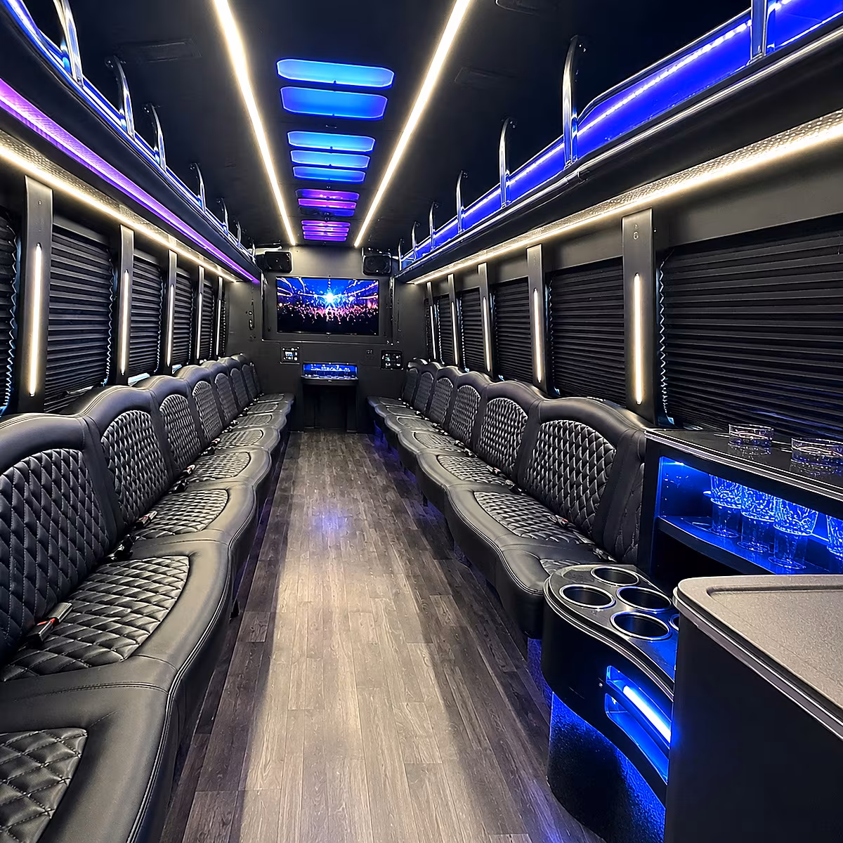 lake forest party bus inside