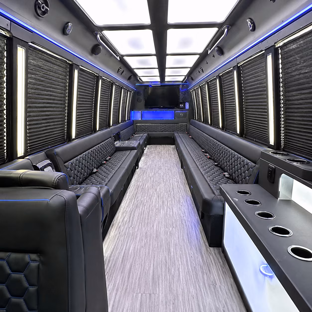 lake forest party bus rental interior